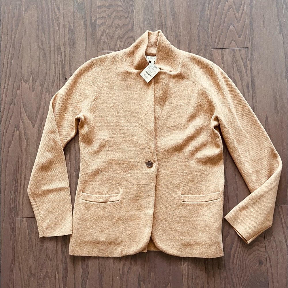 J. Crew Sweater Blazer in Camel Size S